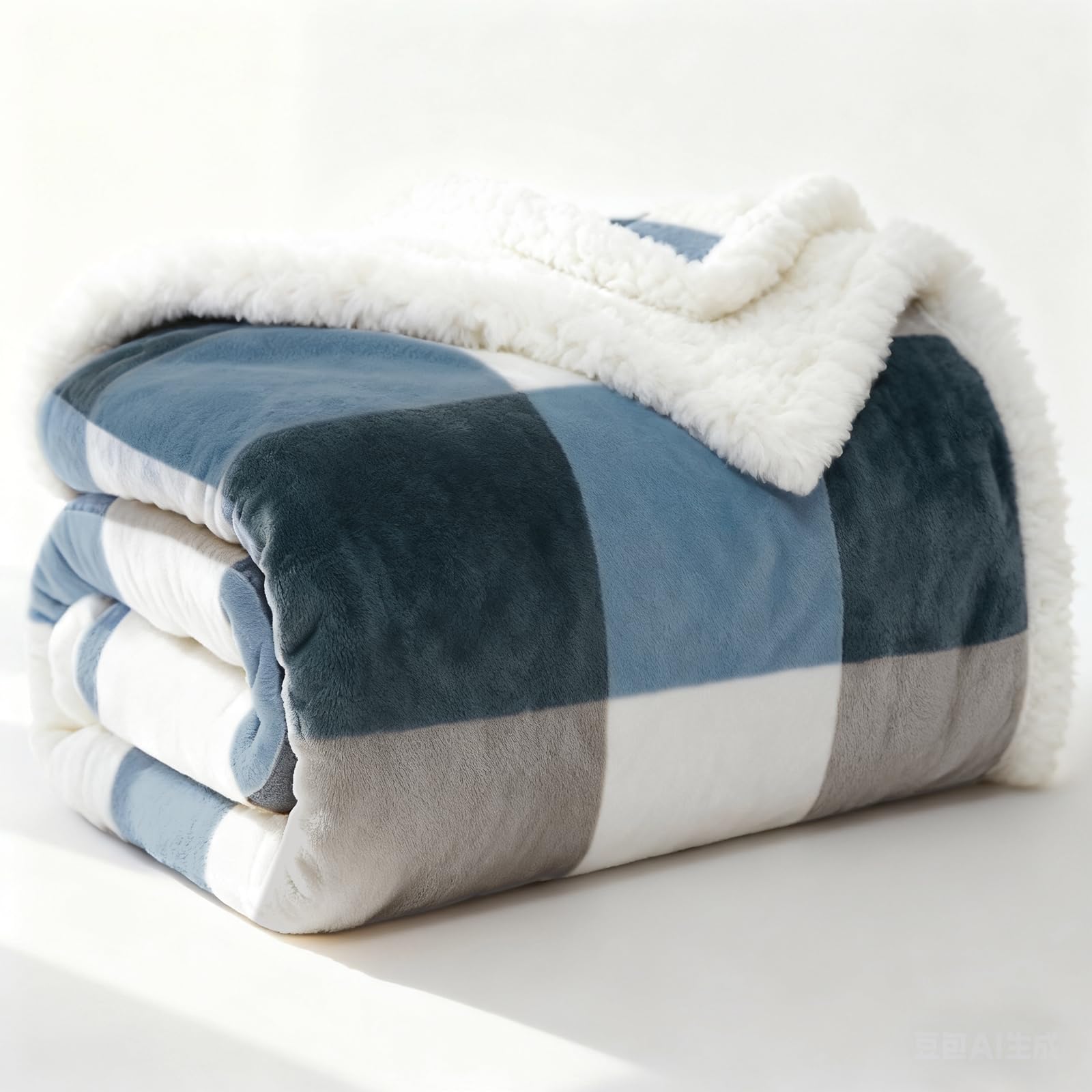 PU MEI Sherpa fleece blanket reversible side for versatile warmth