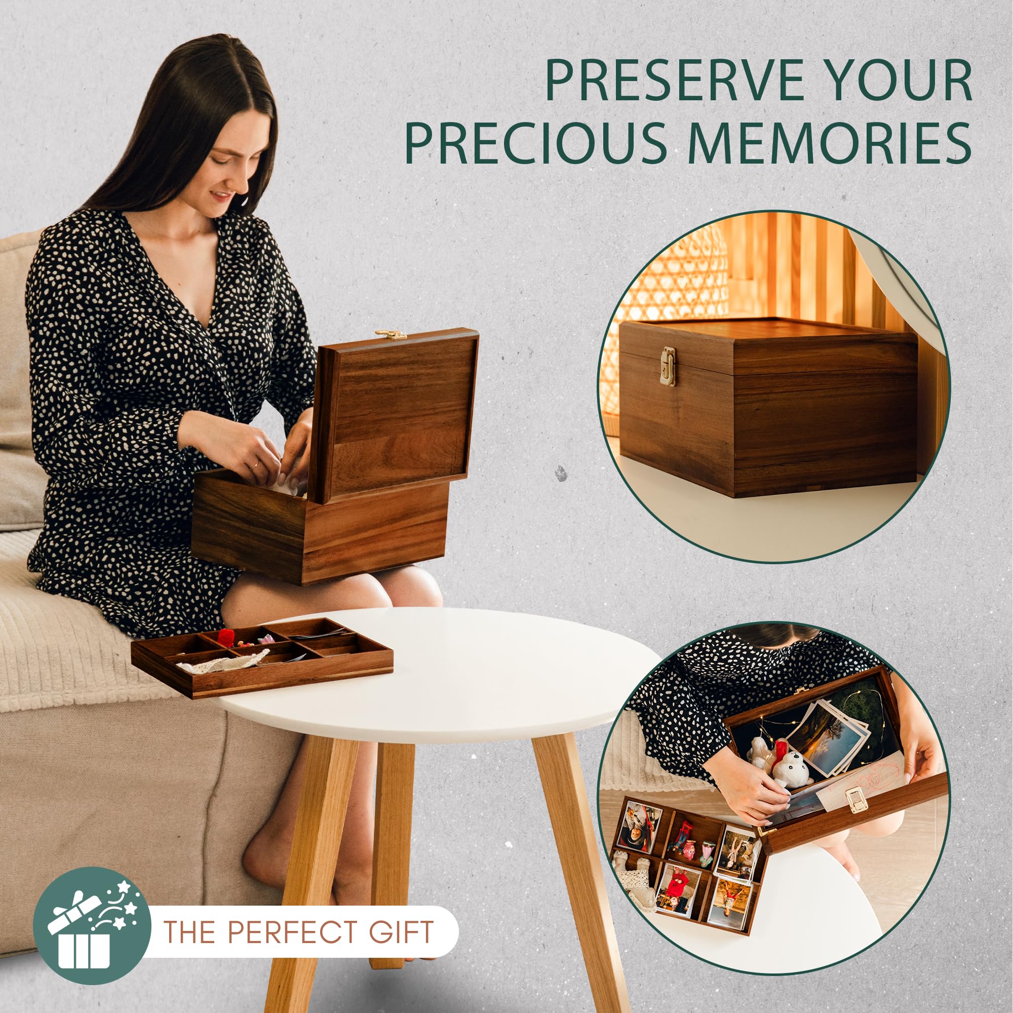 Public House inner dividers enable organized storage for photos and letters.