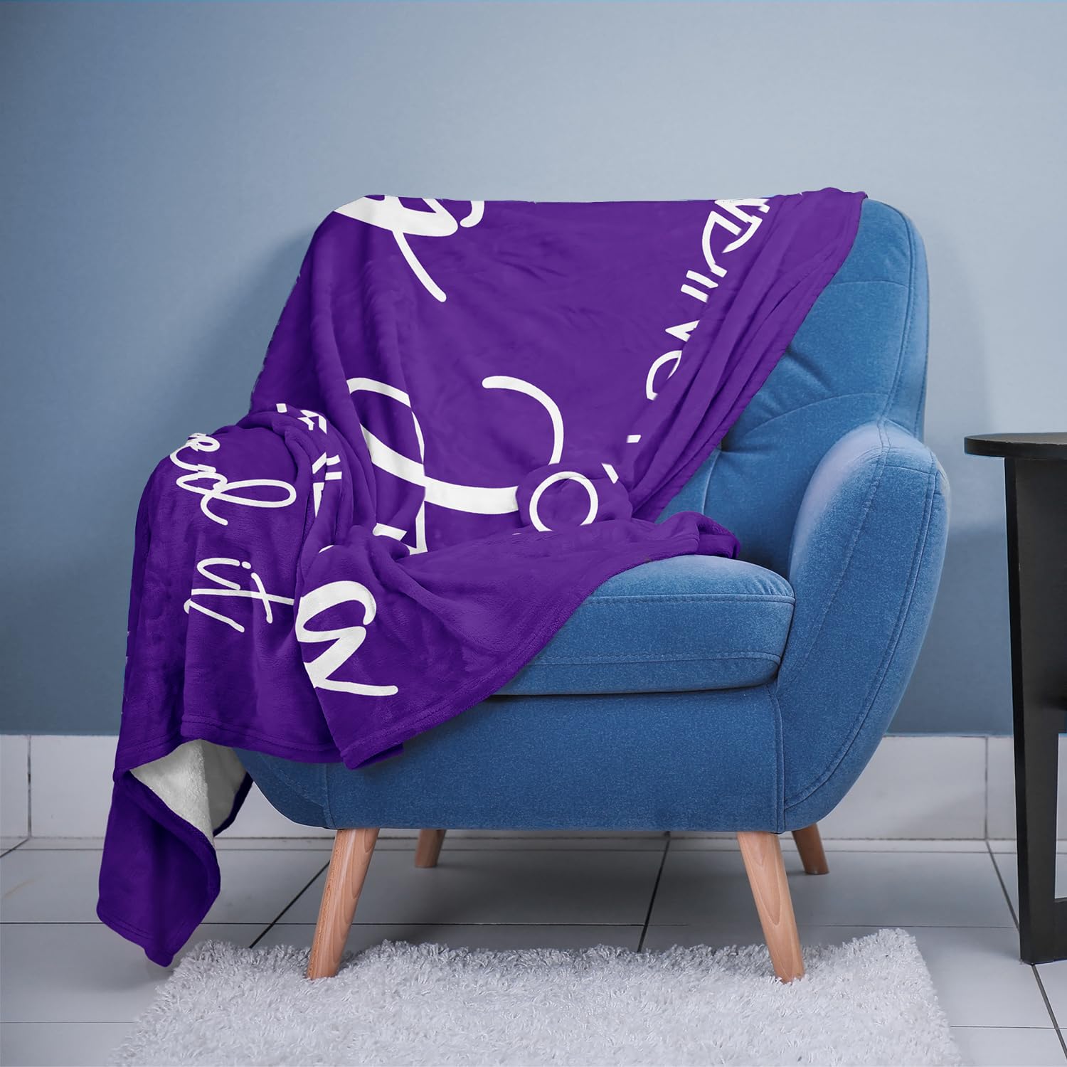 Pubrave Hug Blanket purple with travel bag, great for on-the-go comfort.