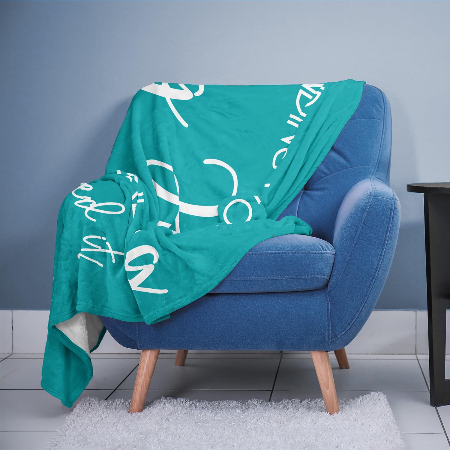 Pubrave teal hug blanket wrapped for gifting, ideal for holidays.