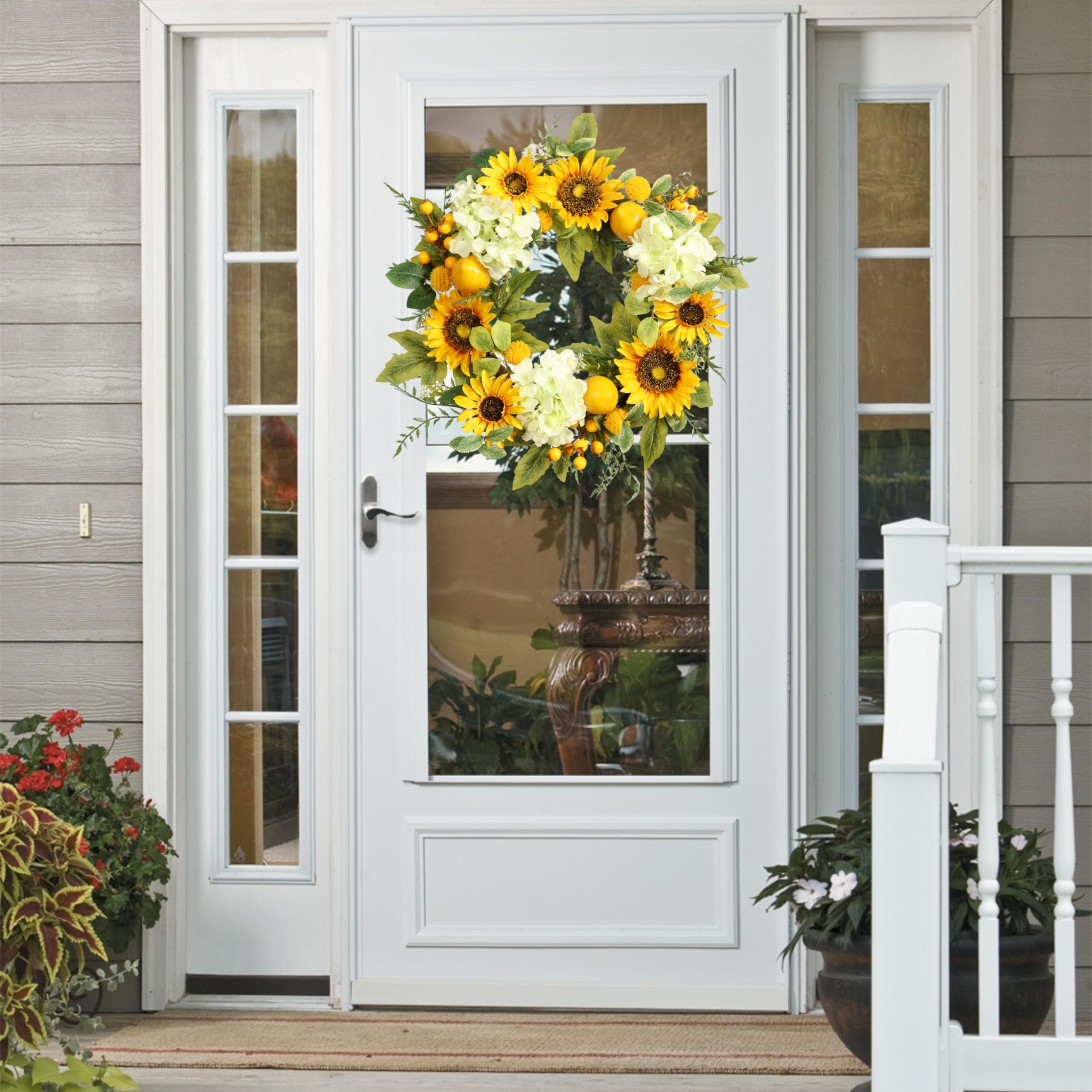 Pudate Sunflower Wreath gift idea for housewarmings or Mother’s Day.