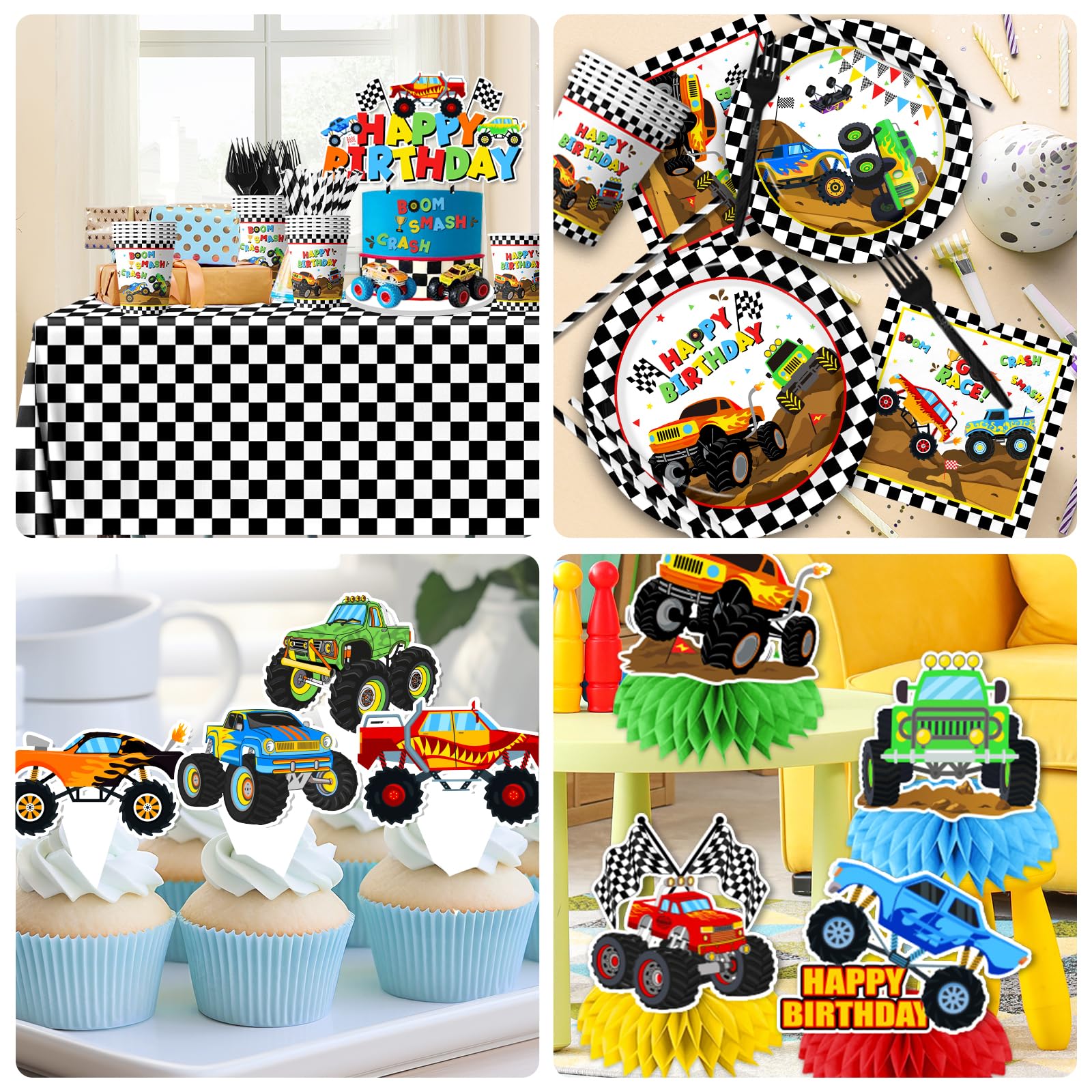 Pugipien Monster Truck plates help serve meals on theme.