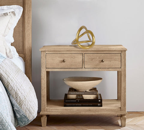 PUHOZN gold knot display on coffee table creates visual interest.