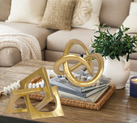 PUHOZN modern geometric decor table centerpiece catches light beautifully.