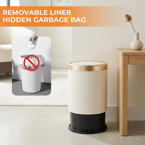 Pukomc hidden trash bag design keeps bags neatly concealed for a tidy look.