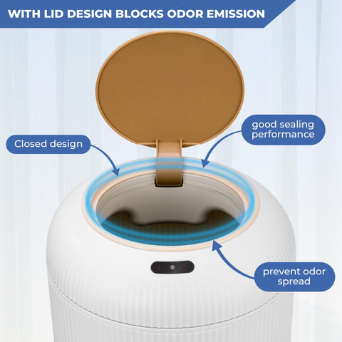 Pukomc kitchen hands-free bin enables mess-free food prep.