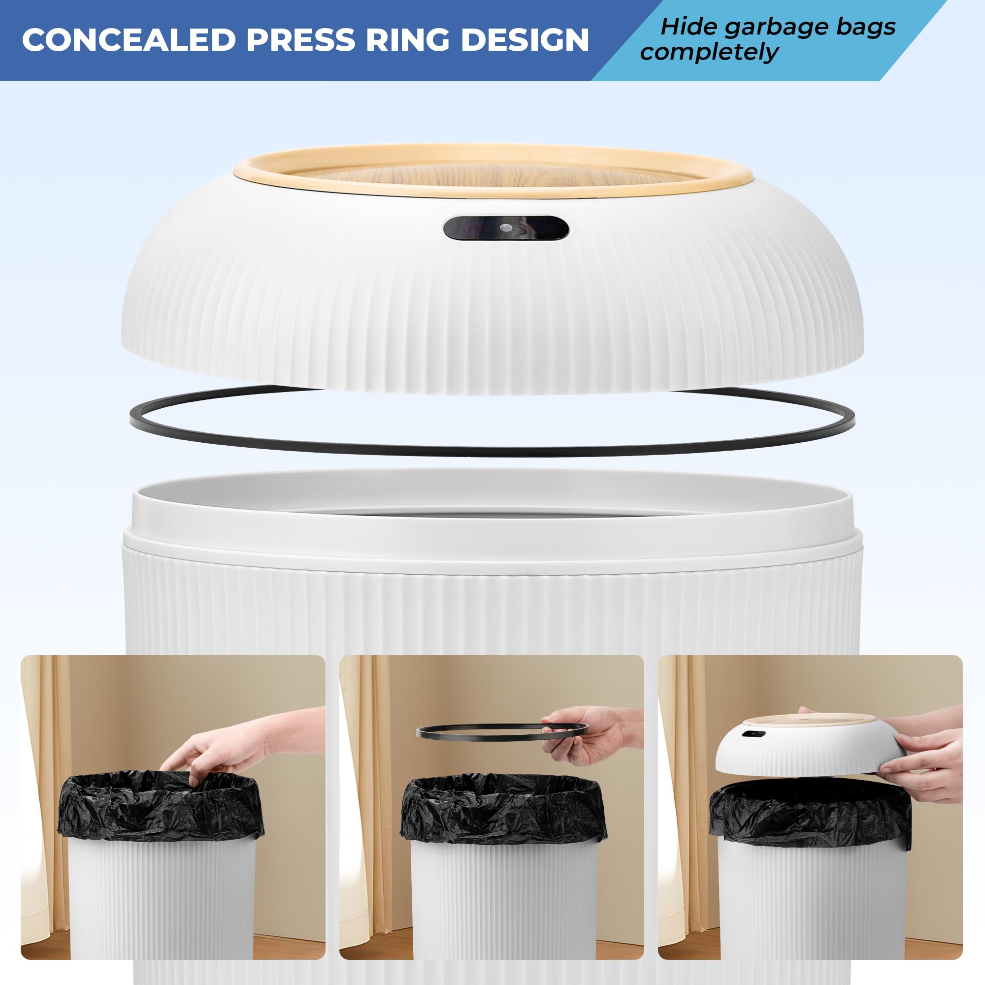 Pukomc Nordic modern trash bin design adds sleek style to any room.