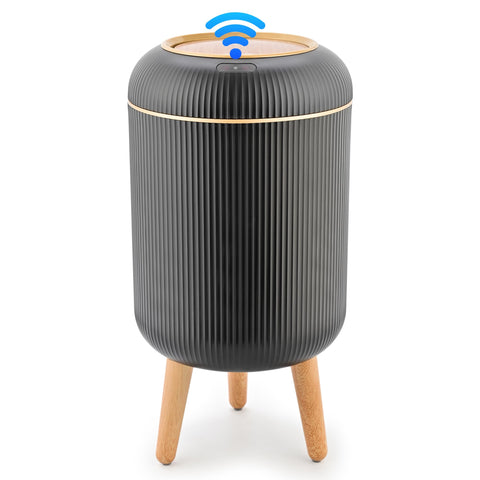 Pukomc Smart Sensor Wastebasket front view for compact, space-saving placement