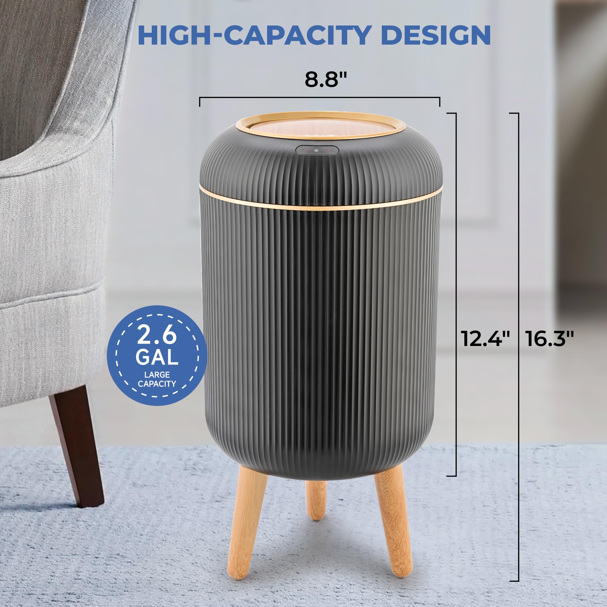 Pukomc Smart Sensor Wastebasket Nordic design blends with contemporary interiors