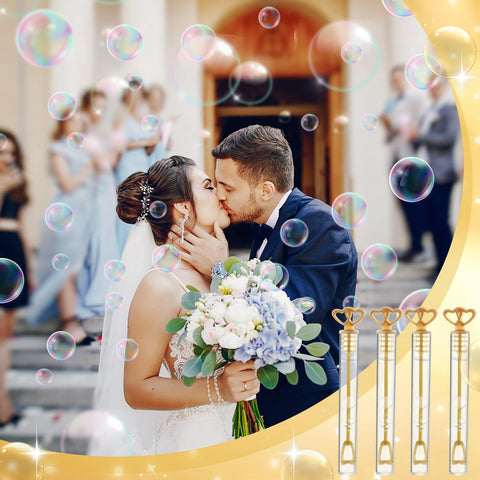 PullCrease mini bubble wand gold double-heart ready for party favors and photo moments.
