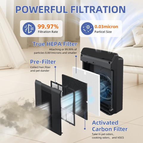Pulluty activated carbon pre-filter ready to absorb odors and VOCs