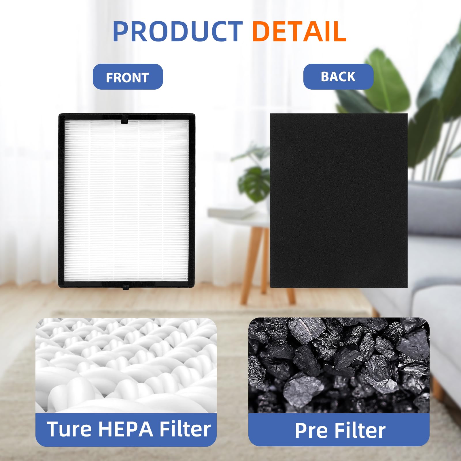Pulluty H13 true HEPA filter captures fine particles for cleaner air