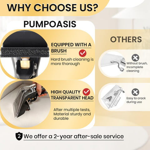 Pumpoasis 25ft waterline supports thorough deep cleaning in larger spaces.