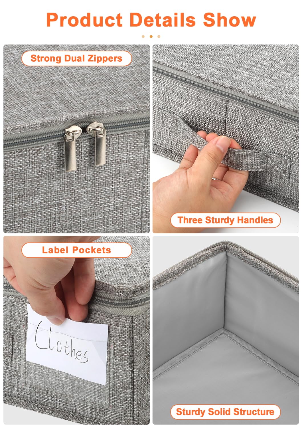 punemi grey 2-pack under-bed boxes fit compact spaces and simplify clutter