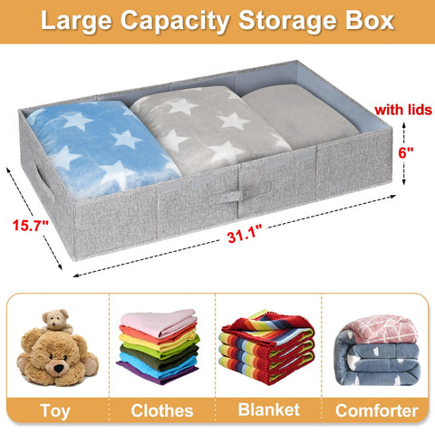 Punemi durable under-bed bag for toys and clutter reduction