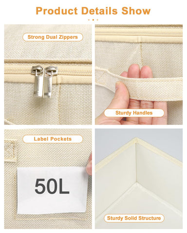 Punemi multi-purpose under-bed storage fits blankets, quilts, and more.