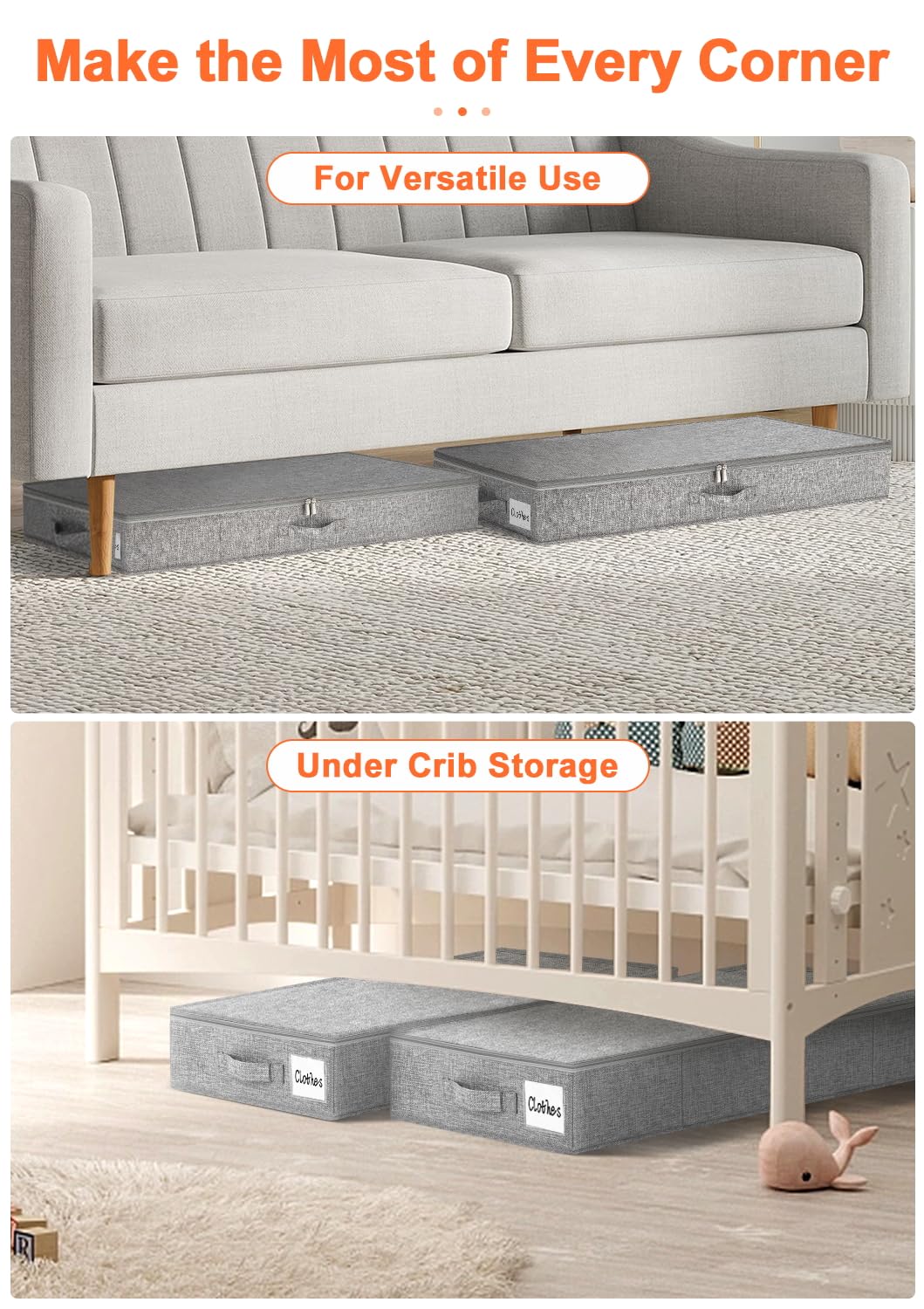punemi space-saving box helps organize clothes, toys, and seasonal items
