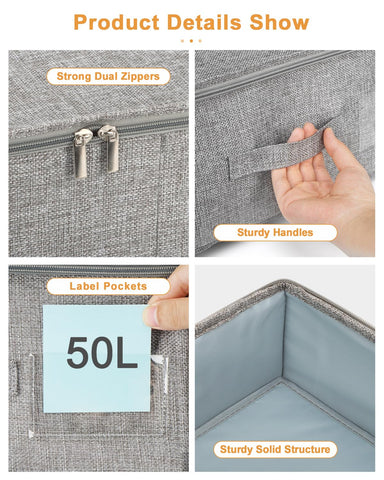 Three handles on Punemi storage bag provide easy grip for pulling out.