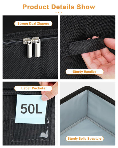 Three-side opening with dual zippers enables flexible access for items.