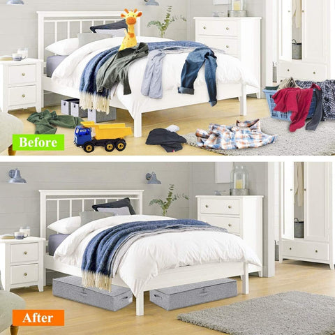 Punemi under-bed storage helps save floor space in small dorm rooms.