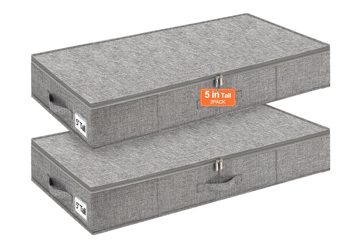punemi under-bed storage box with 5-inch height, ideal for organizing items beneath furniture