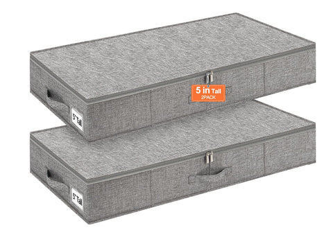punemi under-bed storage box with 5-inch height, ideal for organizing items beneath furniture