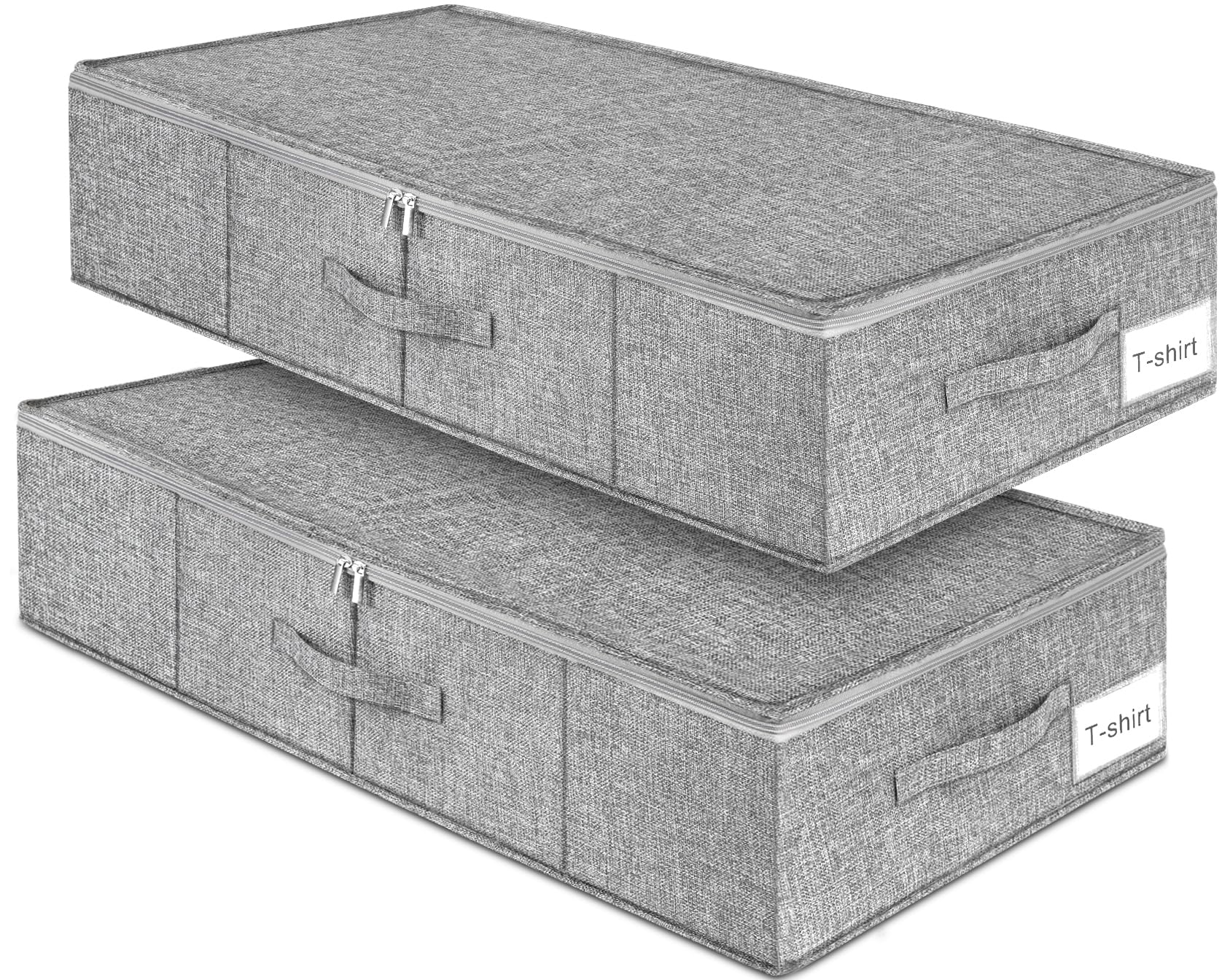 Punemi underbed storage bags with lid double zippers for easy access to seasonal items.