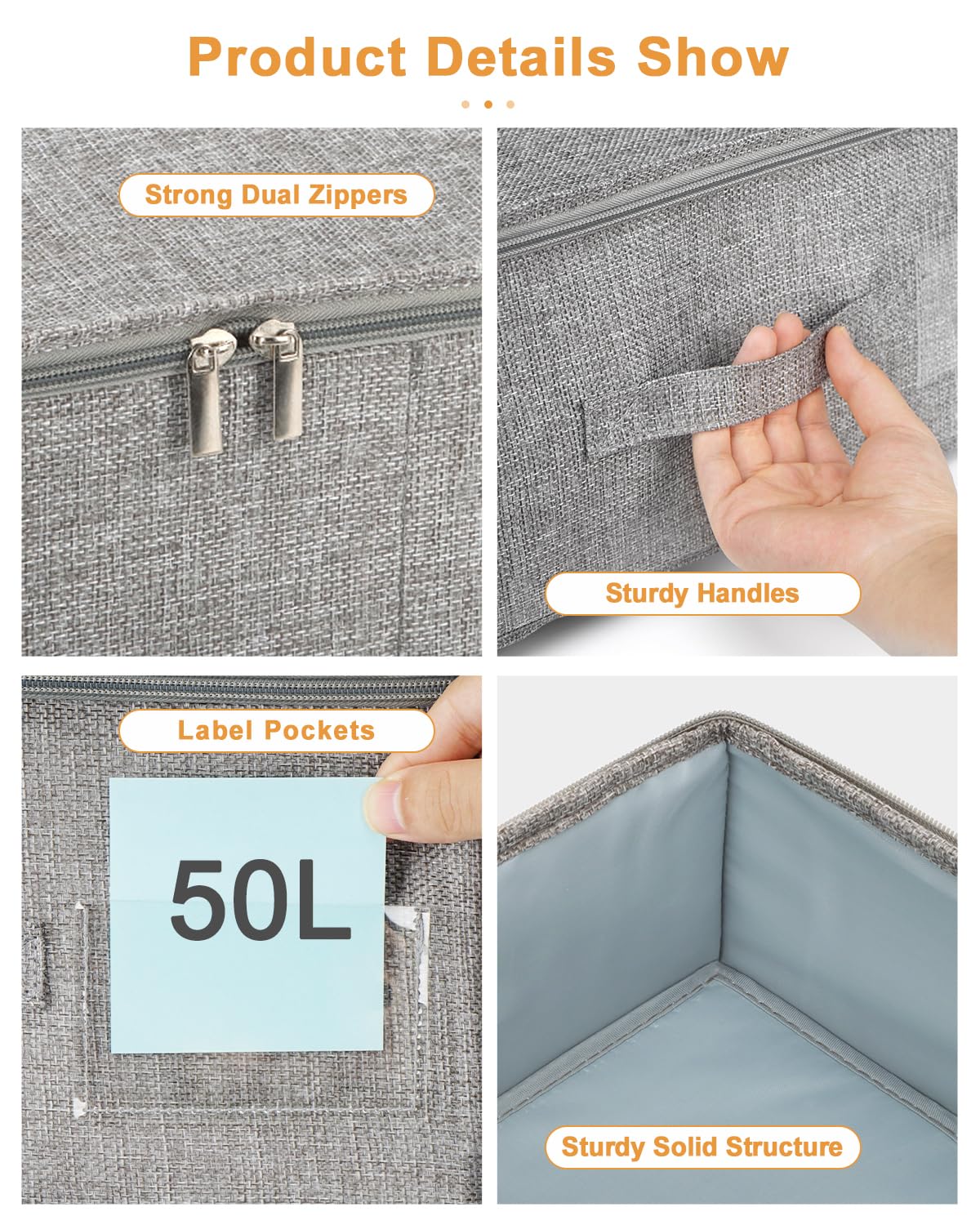 Punemi grey fabric adds a neutral touch while keeping items organized.