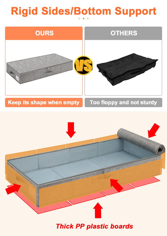 punemi zippered-lid under-bed box provides easy access and dust protection