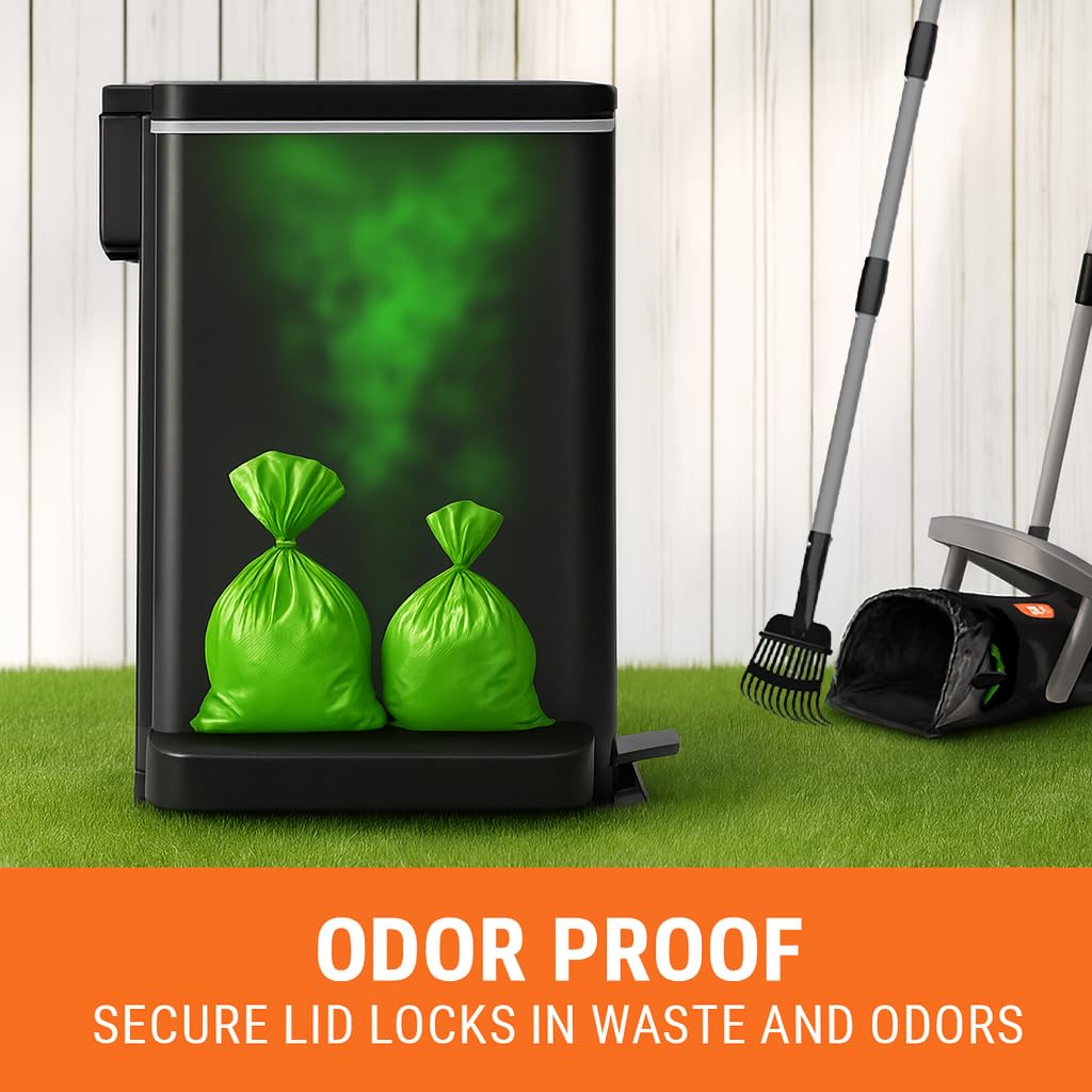 Pupzle waste container with side bag dispenser for easy bags