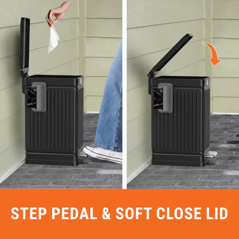 Pupzle pedal bin keeps yard tidy and odor-free