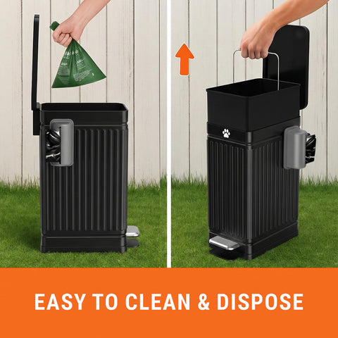 Pupzle soft-close lid for silent operation outdoors