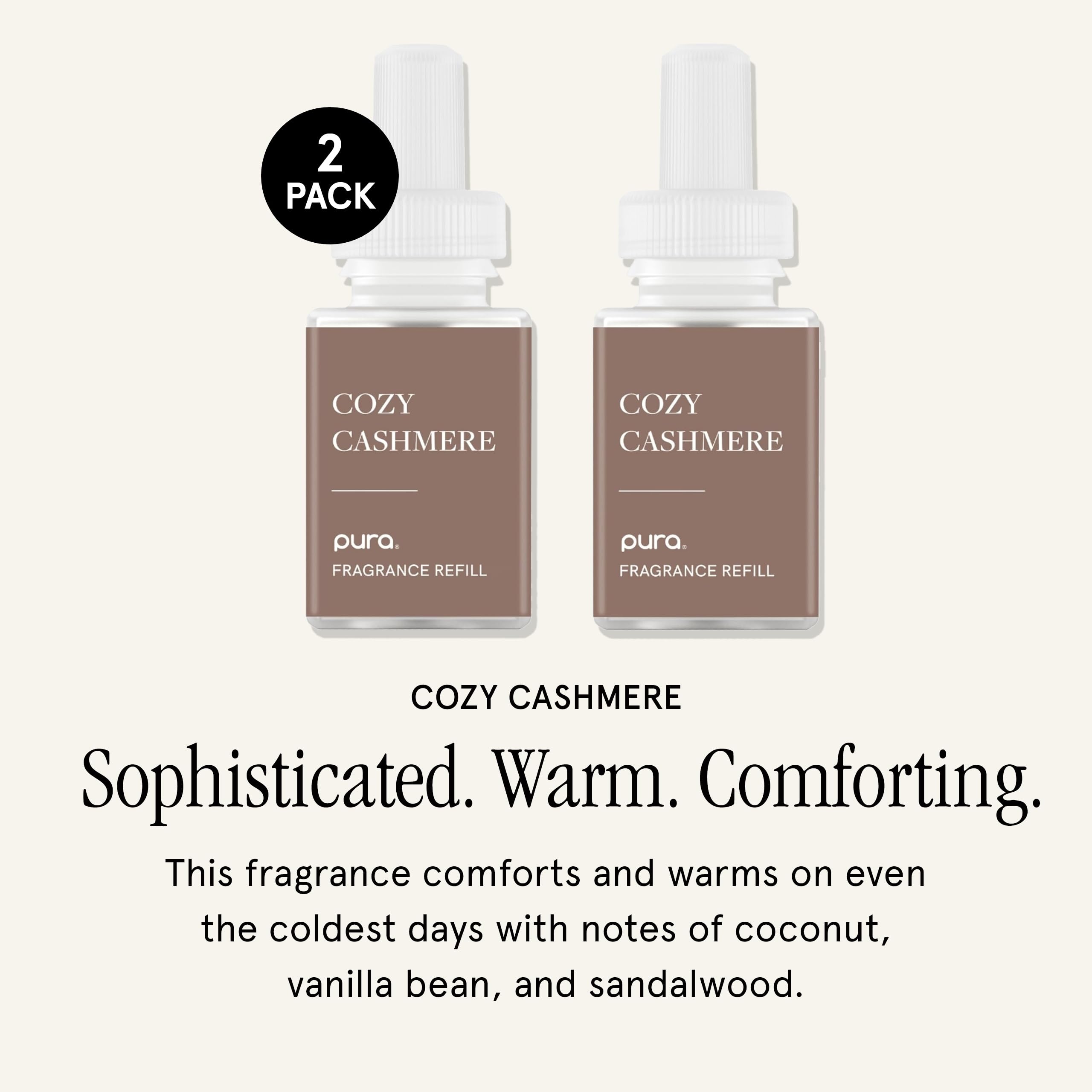 Pura Cozy Cashmere refill packaging ready for easy swapping.