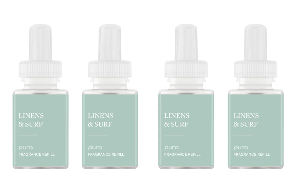 Pura diffuser refill Linens: fresh, inviting scent for any space.