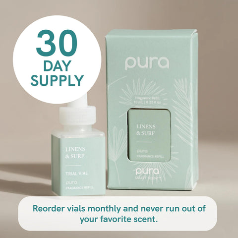 Pura diffuser refill Surf: coastal notes for a bright living space.