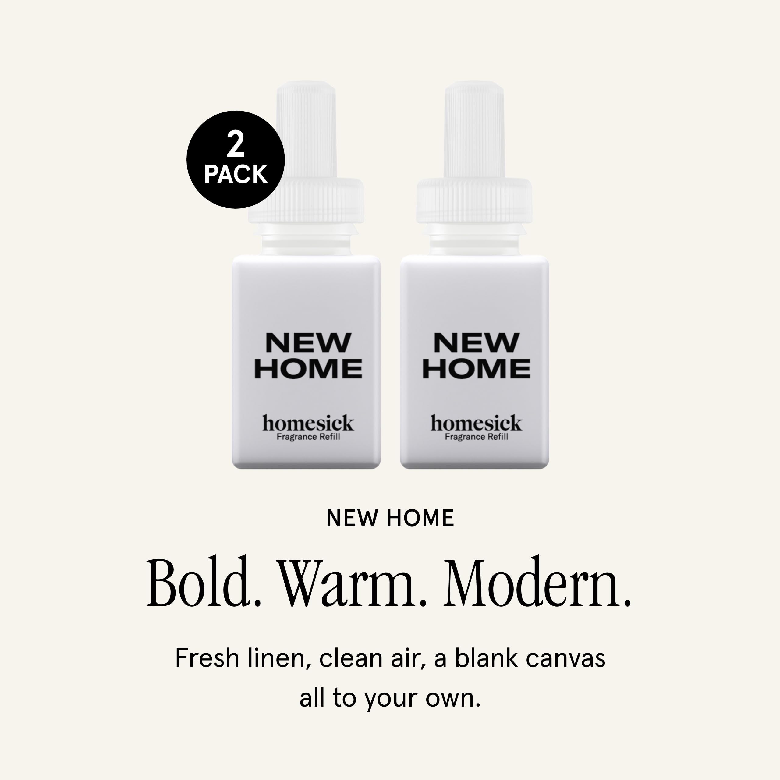 Pura Homesick refill 2-pack back view reveals label details for easy identification