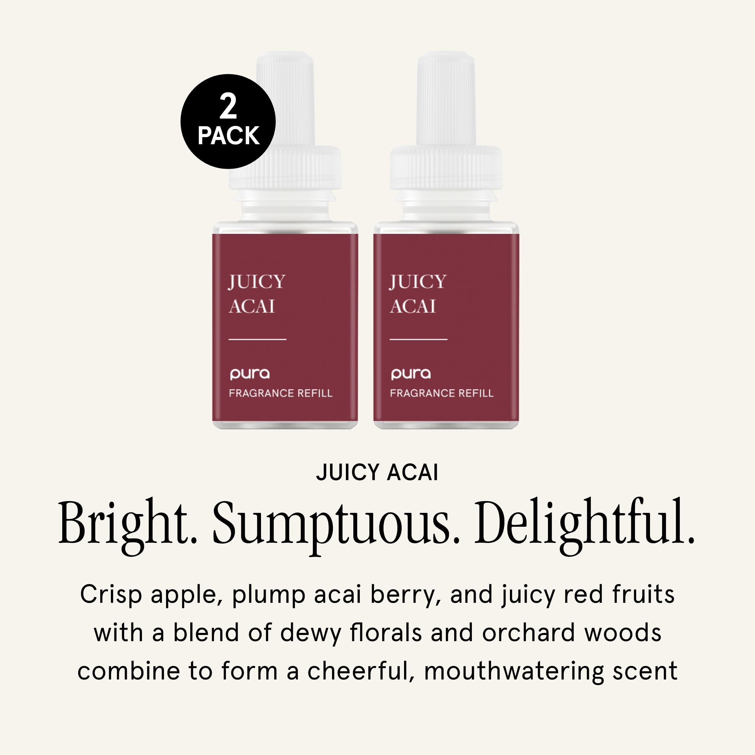 Pura Juicy Acai fragrance refill pack for easy home scent updates.