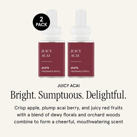 Pura Juicy Acai fragrance refill pack for easy home scent updates.