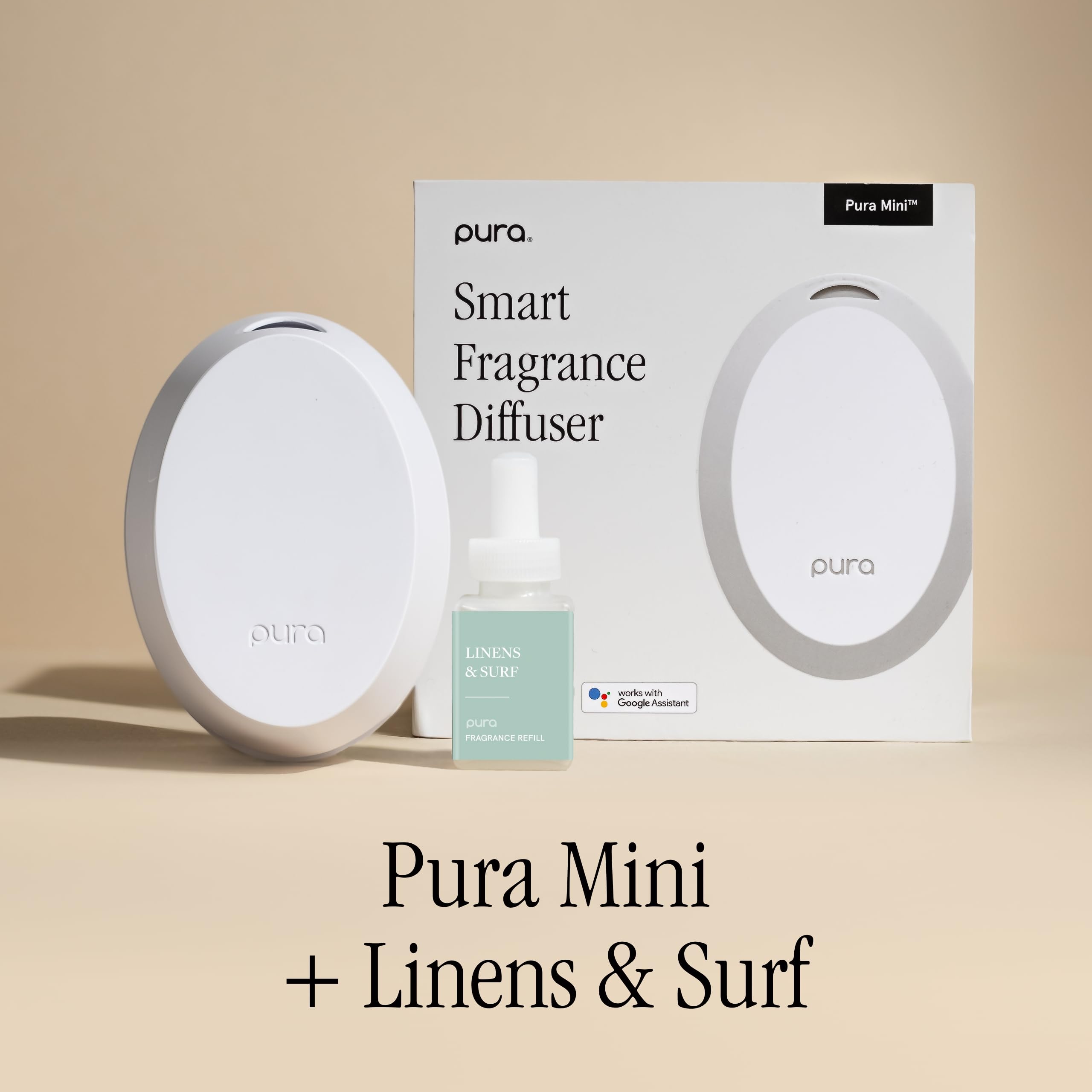 Pura Mini compact design shown in a small room setup