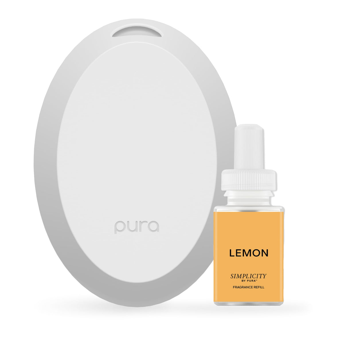 Pura Mini diffuser with lemon LED light creating ambient glow