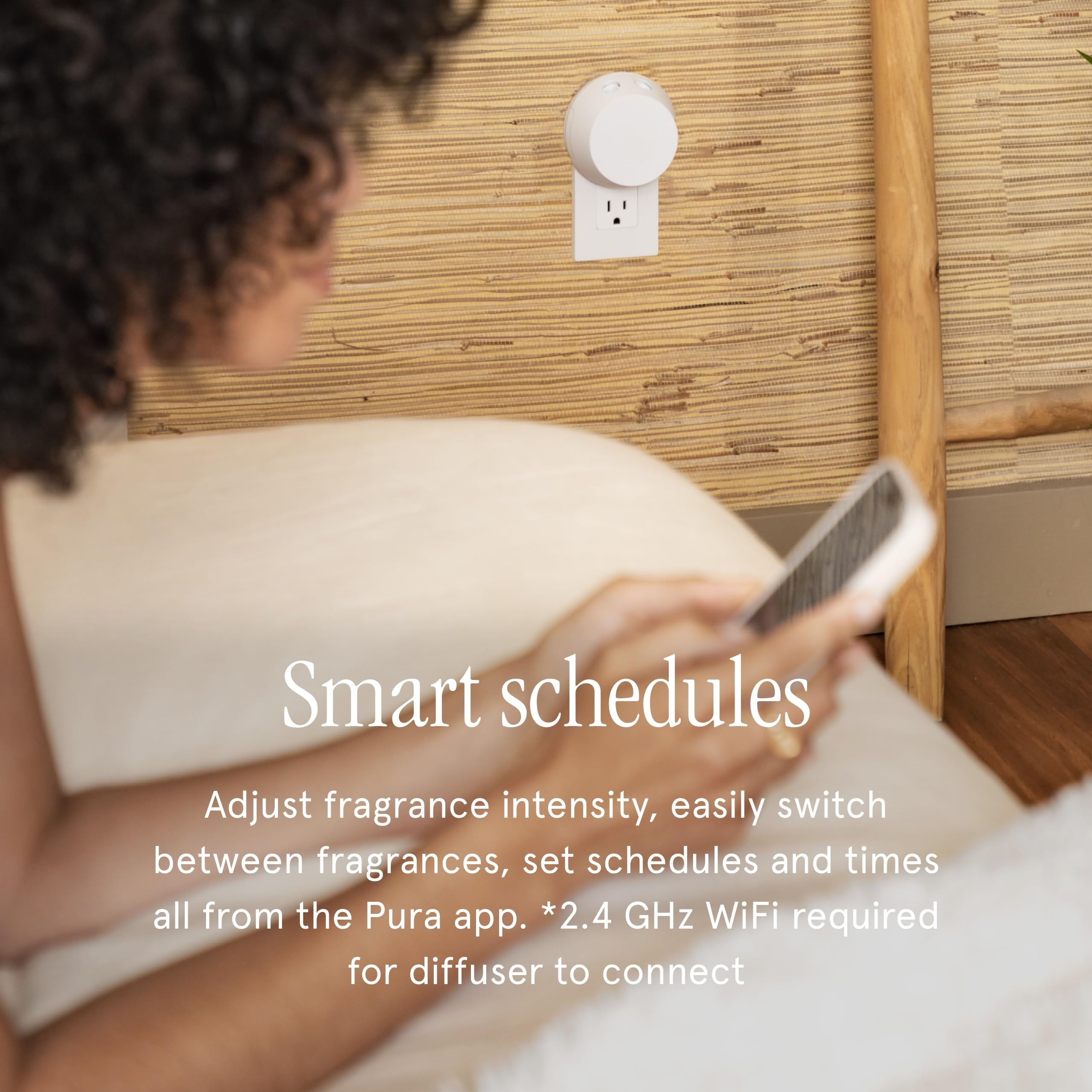 Pura mobile app control lets you personalize scent tempo.