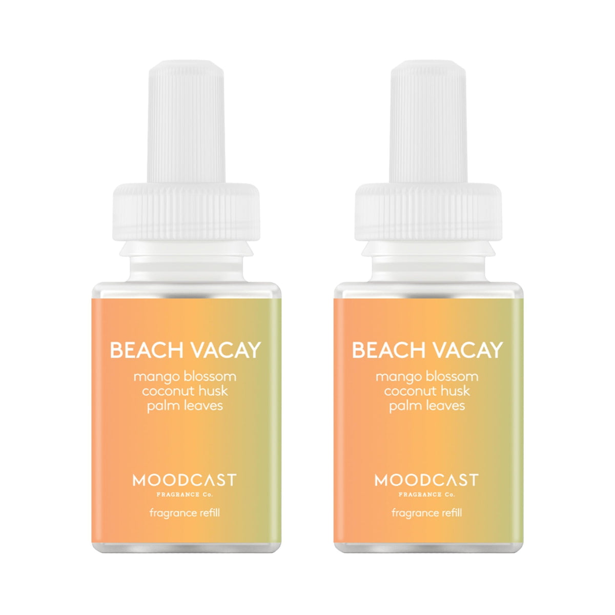 Pura Moodcast refill bottle displaying tropical notes for a vibrant home scent