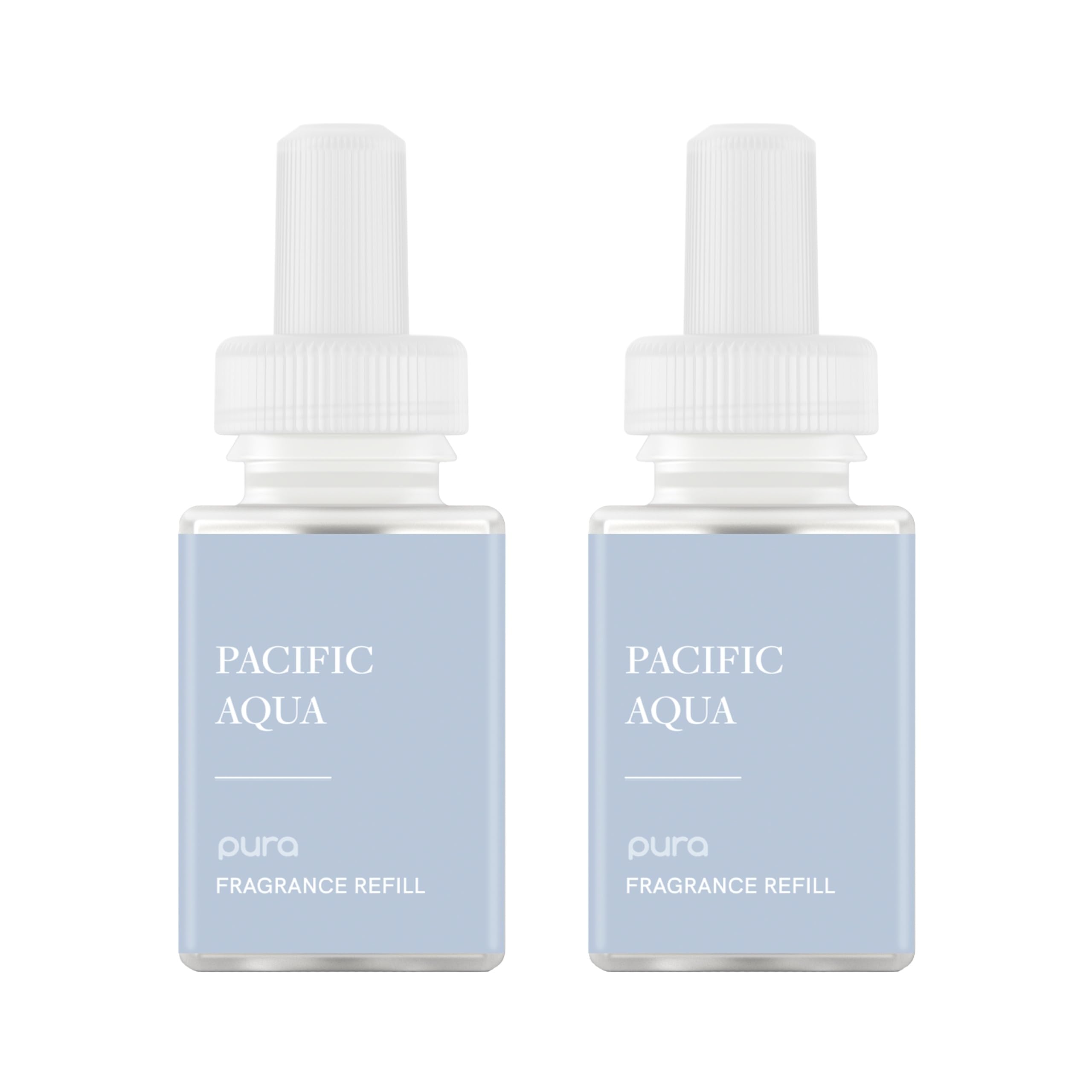 Pura Pacific Aqua 2-pack refill ready for use, promising lasting home scent.