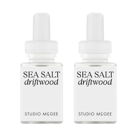 Pura Sea Salt Driftwood refill two-pack ready for quick scent swaps