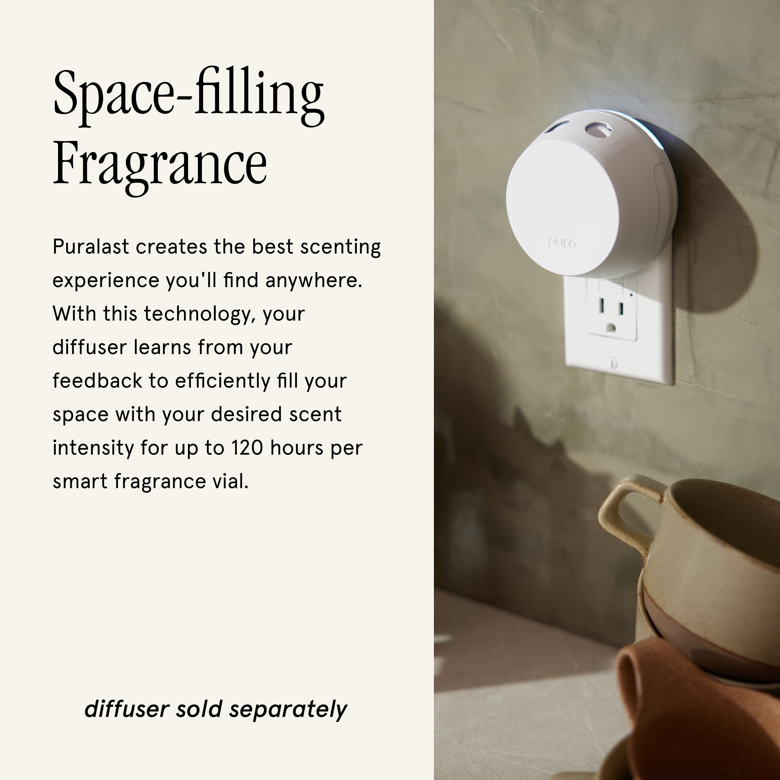 Pura smart detection Apple enables effortless swapping with the diffuser.