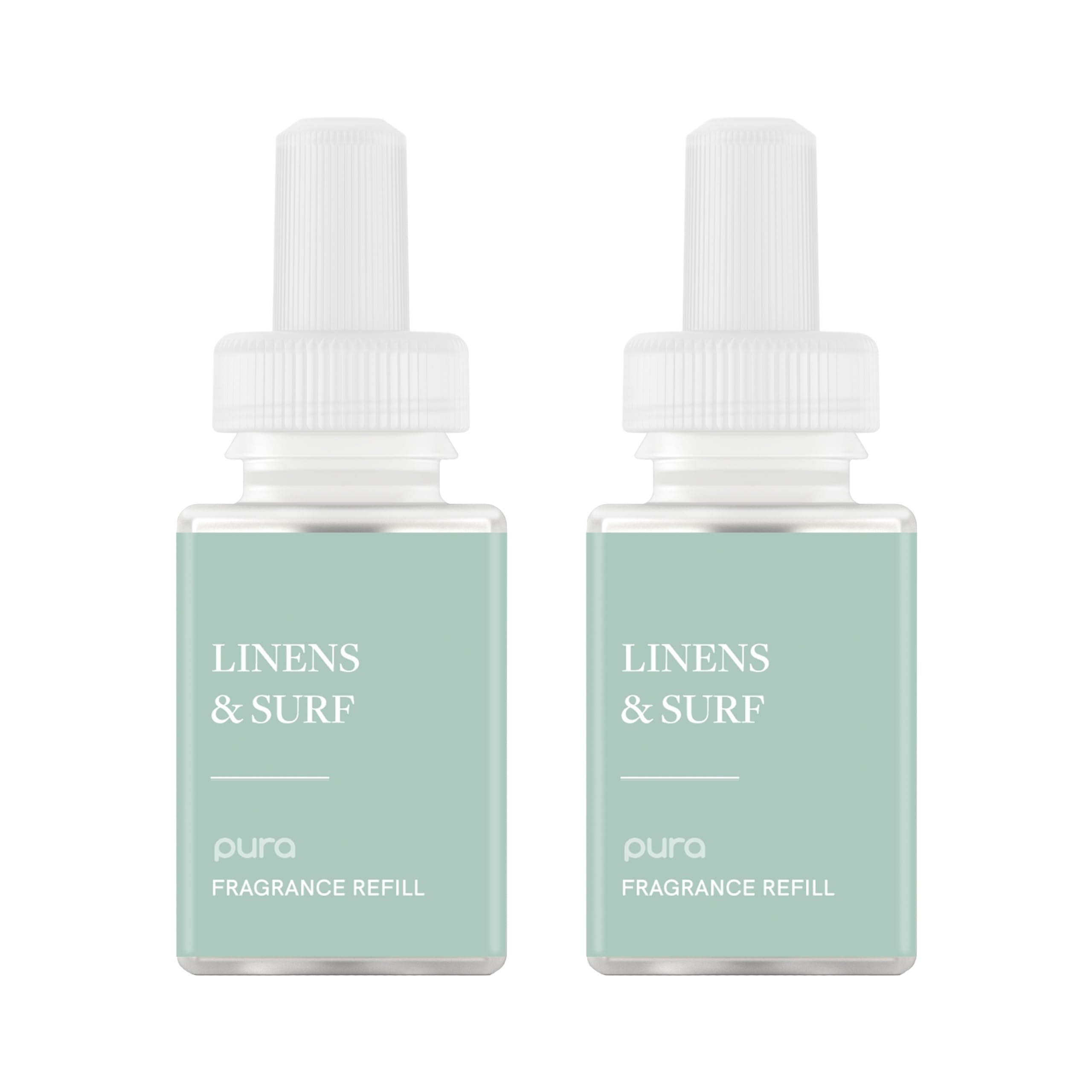 Pura Linen scent refill bottle pour delivers a fresh, long-lasting laundry aroma.