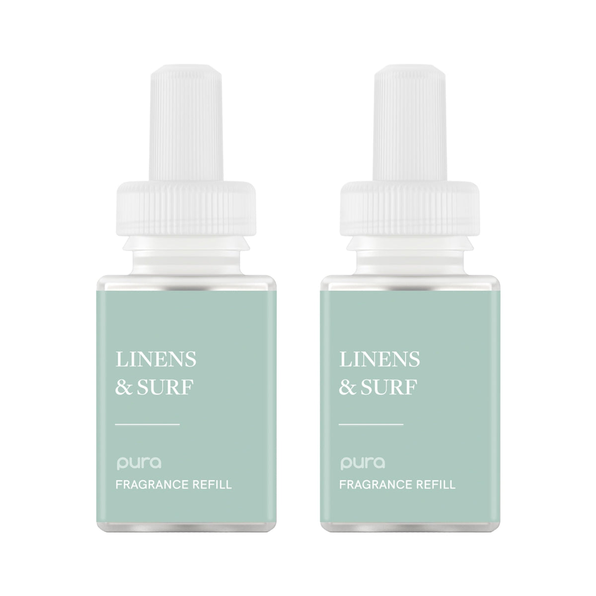 Pura Linen scent refill bottle pour delivers a fresh, long-lasting laundry aroma.