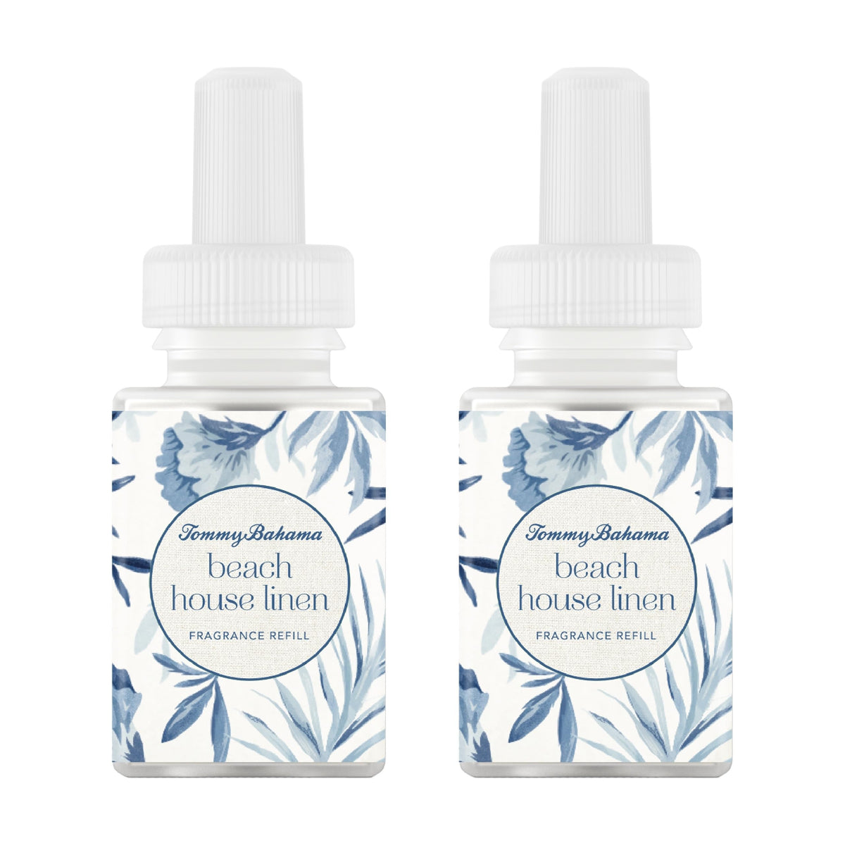 Pura Tommy Bahama Beach House Linen refill bottle displayed for easy scent refreshment.