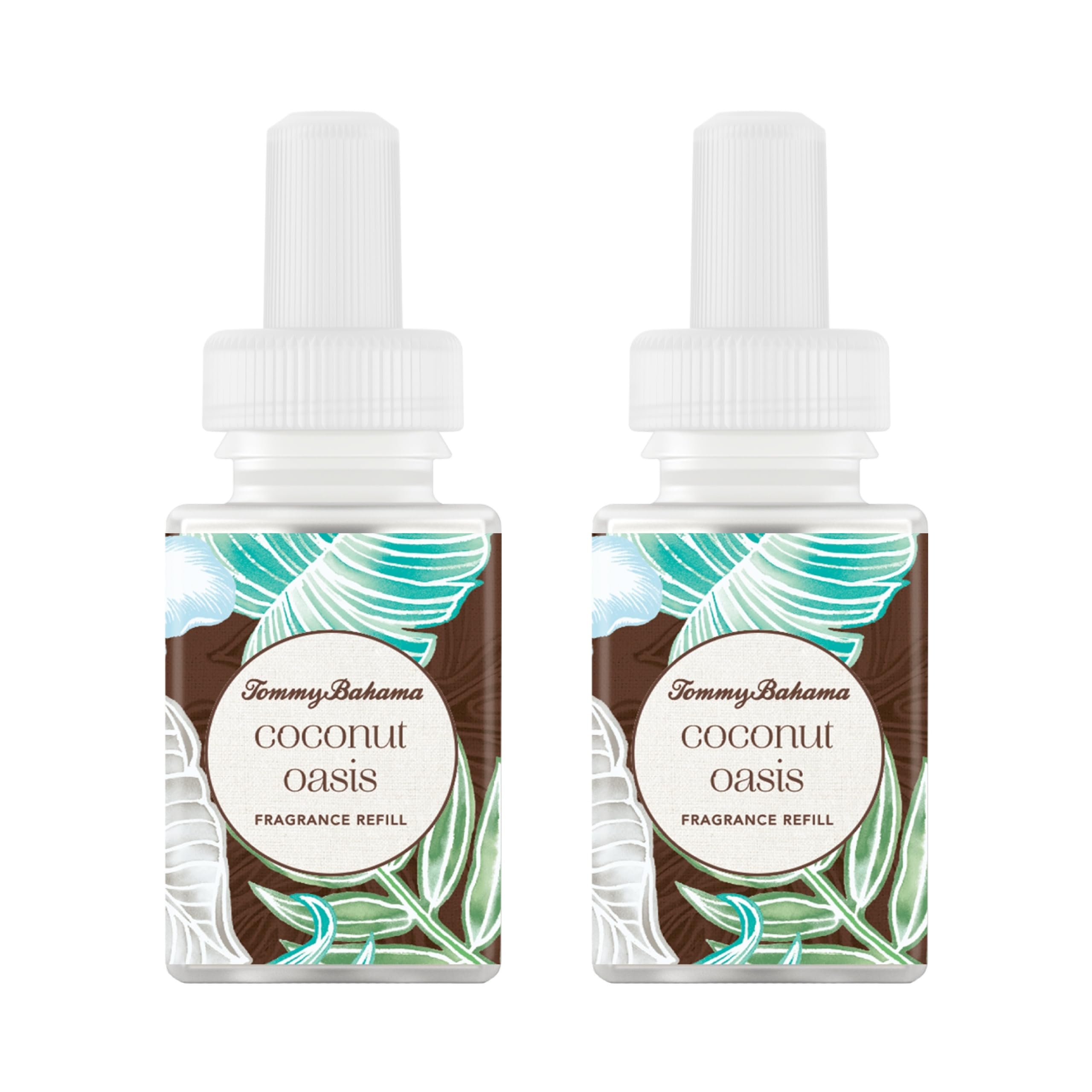 Pura Tommy Bahama Coconut Oasis refill two-pack delivering a lasting tropical fragrance for living spaces.
