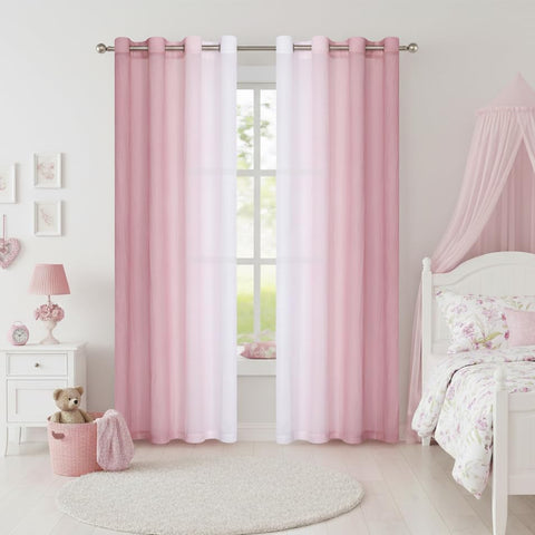 Purainbow bedroom decor curtain adds gentle pink vibe to space